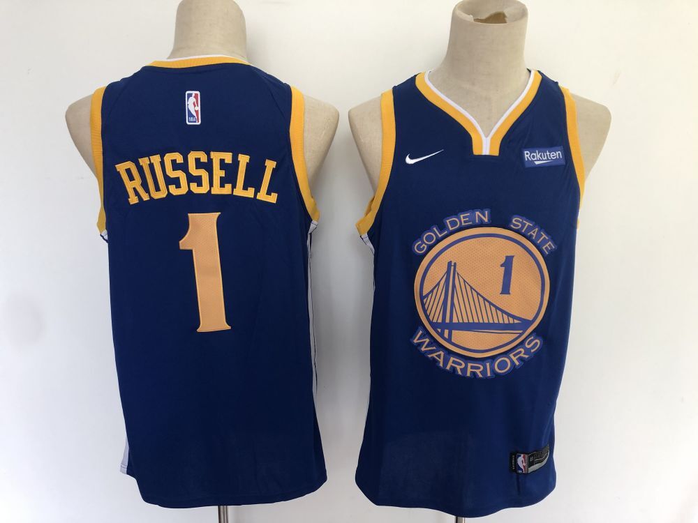 Men Golden State Warriors #1 Russell Blue Nike Game NBA Jerseys